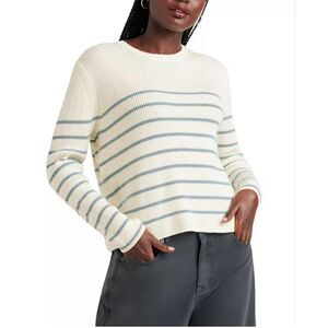 Splendid Cream Grey Spencer Crewneck Sweater Size Medium NWT